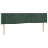 vidaXL Hoofdbord met randen 163x16x78/88 cm fluweel donkergroen
