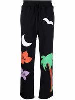 Just Don pantalon de jogging droit à broderies - Noir