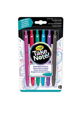 Crayola Take Note! gelpennen uitwisbaar 12 cm 6 stuks Crayola Take Note! gelpennen uitwisbaar 12 cm 6 stuks