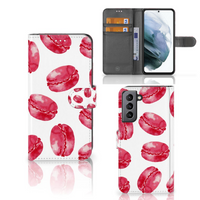 Samsung Galaxy S21 FE Book Cover Pink Macarons - thumbnail