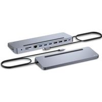 I-tec C31FLAT2PDPRO notebook dock & poortreplicator Bedraad USB 3.2 Gen 1 (3.1 Gen 1) Type-C Zilver