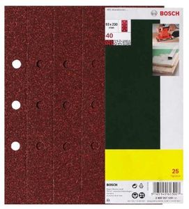 Bosch Accessories 2607017097 Oscillerend schuurpapier Geperforeerd Korrelgrootte (num) 40 (l x b) 230 mm x 93 mm 25 stuk(s)