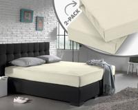 Luna Bedding 2-PACK: Luna Hoeslaken Blended Katoen - Creme Kleur: Crème , 80 x 200 cm