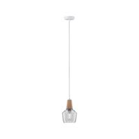 Paulmann 79745 Neordic Ylvie hanglamp max. 1x20W hanglamp voor E27 lampen plafondlamp helder/hout 230V glas/hout zonder lampen, Hout, Helder