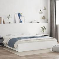 vidaXL Bedframe met lades bewerkt hout wit 200x200 cm, bed, bed ombouw, 2 persoonsbed, bedbodem, slaapkamermeubel, tweepersoonsbed, 2 persoons bed