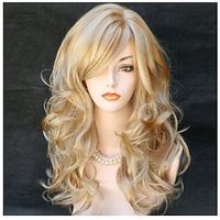 blonde pruiken voor vrouwen synthetische pruik body wave golvend met pony pruik vrouwen zijscheiding synthetisch haar blonde pruiken blond lang zwart / rood blond zwart 22 inch Lightinthebox