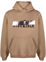 Hide&Jack hoodie en coton mélangé à logo imprimé - Marron