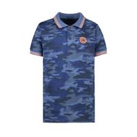 Cars polo Bascit met camouflageprint donkerblauw/blauw