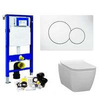 Geberit UP320 Toiletset set34 Idevit Halley Vierkant Randloos 36x52x30cm met Sigma drukplaat