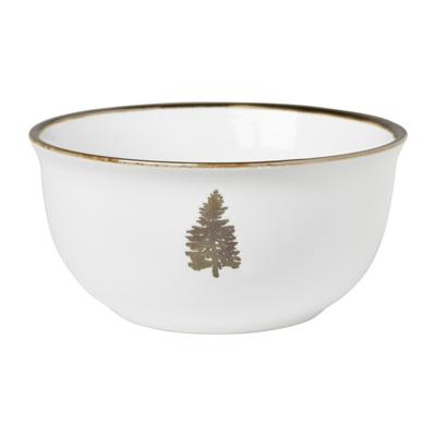 Schaaltje met gouden kerstboom - wit - ø13.5x6.5 cm