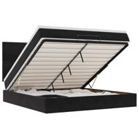 vidaXL Ottoman bed met matrassen 160x200cm fluweel zwart, bedframe, ottoman bedframe, bedframe met opbergruimte onder het bed, bedframe met opbergruimte