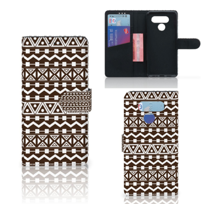 LG Q60 Telefoon Hoesje Aztec Brown