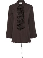 P.A.R.O.S.H. blouse volantée à manches longues - Marron