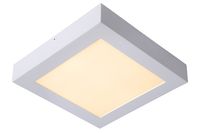 Lucide Brice vierkante plafondlamp 22cm 20W wit