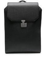 Emporio Armani sac à dos en cuir à logo embossé - Noir