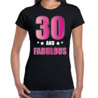 30 and fabulous verjaardag kado shirt / kleding 30 jaar zwart voor dames 2XL  -