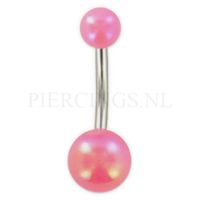 Navelpiercing acryl parelmoer roze