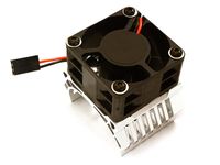 Integy 42mm Motor Heatsink+40x40mm Cooling Fan 16k rpm - 1/10 Traxxas & Arrma - Zilver - thumbnail