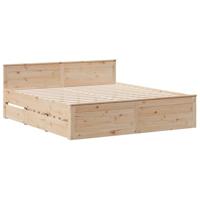 vidaXL Bedframe zonder matras met hoofdbord grenenhout 180x200 cm, bed, bed ombouw, boxspring, bedbodem, slaapkamermeubel, stapelbed, twijfelaar bed