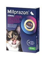 KRKA MILPRAZON KAUWTABLETTEN ONTWORMINGSTABLETTEN KAT >2 KG 16 MG/40 MG 4 TBL