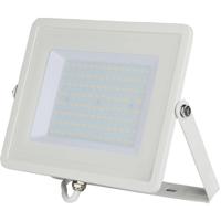 Led Bouwlamp 100 Watt - Led Schijnwerper - Viron Hisal - Helder/koud Wit 6400k - Waterdicht Ip65 - Mat Wit - Aluminium -