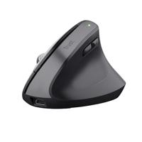Trust Bayo+ Draadloze Ergonomische Muis Bluetooth + RF 2.4GHz, Preventie Tegen Muisarm/RSI-klachten, 70% Gerecycled Plastic, Wireless Mouse, Oplaadbare Verticale Muis voor PC, Laptop, Mac - Zwart
