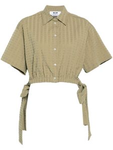 MSGM chemise boutonnée à manches courtes - Vert