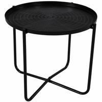 Zwarten ronde plantentafel/plantenstandaard/bijzettafel/oppottafel 35 cm - Bijzettafels