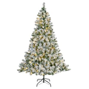 Kunst kerstboom Imperial pine met sneeuw en verlichting 210 cm