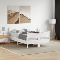vidaXL Bedframe met hoofdbord massief grenenhout wit 120x190 cm, bed, slaapkamermeubel, houten bed, tweepersoonsbed, houten bedframe, bedbodem