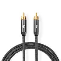 Nedis Subwoofer-Kabel | RCA Male | RCA Male | 5 m | 4.5 mm | 1 stuks - CATB24100GY50 CATB24100GY50 - thumbnail