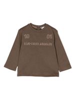 Emporio Armani Kids sweat en coton à logo brodé - Marron