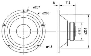 Visaton W 250 S - 4 Ohm 10 inch 25.4 cm Woofer 100 W 4 Ω