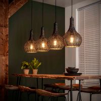 Hanglamp Goran Kegel, 4-lamps - Zwart bruin - thumbnail