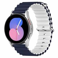 By Qubix - Compatible met Garmin Vivomove 3 / HR/Luxe/Sport/Style/Trend - Ocean Style bandje - Donkerblauw/wit - Compatible Garmin bandje - Bandbreedte: 20mm