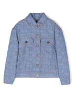 Moschino Kids veste en jean à logo monogrammé - Bleu