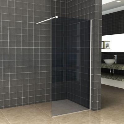 Inloopdouche 110x200cm Antikalk Rookglas 8mm Mat Wit Veiligheidsglas