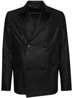 AMIRI blazer croisé à rayures métallisées - Noir