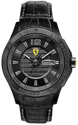 Scuderia Ferrari Mod. Day/Date - 830093 - Herenhorloge (Donkergrijs, Zwart, Leer) Scuderia Ferrari Mod. Day/Date - 830093 - Herenhorloge (Donkergrijs, Zwart, Leer)