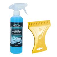 Ijskrabber met antivries spray voor auto - 500 ml - geel - ruitenontdooier   -