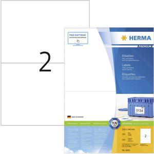 Herma 4282 Universele etiketten 210 x 148 mm Papier Wit 200 stuk(s) Permanent hechtend Inkjet, Laser (zwart/wit), Laser (kleur), Kopiëren (zwart/wit), Kopiëren