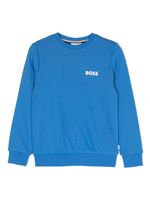 BOSS Kidswear sweat en coton mélangé à logo imprimé - Bleu