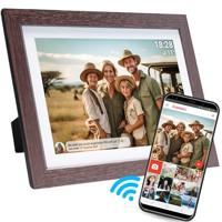 Denver Digitale Fotolijst 10.1 inch - Hout - HD - Frameo App - Fotokader - WiFi - 16GB - IPS Touchscreen - PFF-1042DW