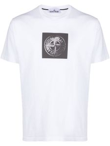 Stone Island t-shirt en coton à imprimé Compass - Blanc