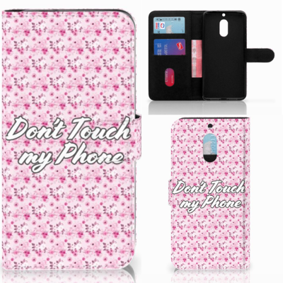 Nokia 6 Portemonnee Hoesje Flowers Pink DTMP Nokia 6 Portemonnee Hoesje Flowers Pink DTMP