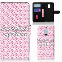 Nokia 6 Portemonnee Hoesje Flowers Pink DTMP