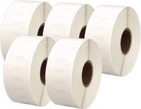 5X Dymo 11352 - S0722520 Compatible Labels - Wit - 2500 Labels - 25mmX54mm - Geschikt voor LabelWriter 310, 330 T, 400, 450, 4 XL