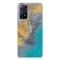 Xiaomi Redmi Note 11 Pro 5G TPU Siliconen Hoesje Marble Blue Gold