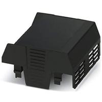PHOENIX CONTACT EH 70 F-C SS/ABS BK9005 Draagrailbehuizing, bovendeel, plat ontwerp, eenzijdige aansluitopening met ventilatiesleuven, 70,1 mm breed, 74,65 mm hoogte, 36,95 mm diepte, zwart, 10 stuks