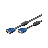 Goobay 93369 VGA naar VGA-kabel 3 m/monitorkabel/Full HD SVGA beeldschermkabel/VGA-stekker 15-polig verguld / 2x ferrietkern monitorkabel/blauw / 3 meter